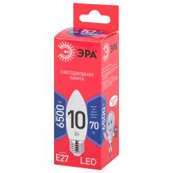 Лампа светодиодная ЭРА RED LINE LED B35-10W-865-E27 R 10Вт свеча холодный дневной свет Е27 | Лампы cветодиодные Свеча (B/C)