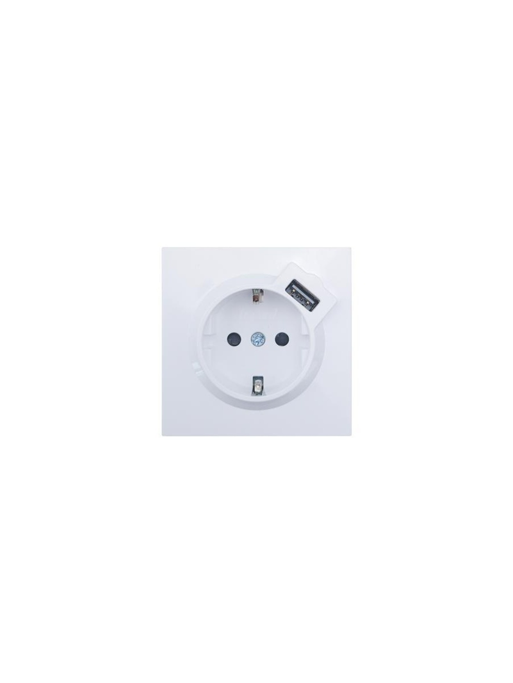 Розетка 1-мест. с/з+USB разъем ZIMA IP20 бел. LEZARD 704-0288-181