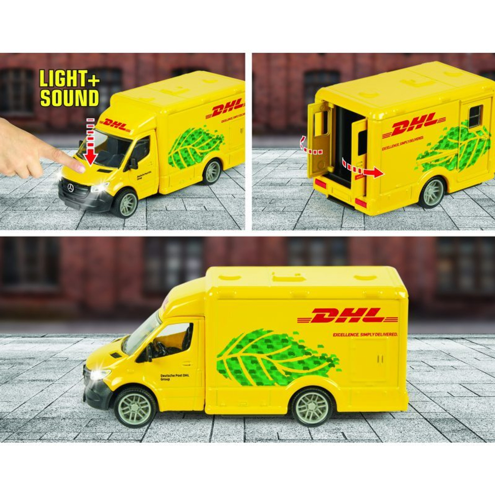 Majorette Grand - DHL Mercedes-Benz 1:43 фургон для доставки 15 см 3742000
