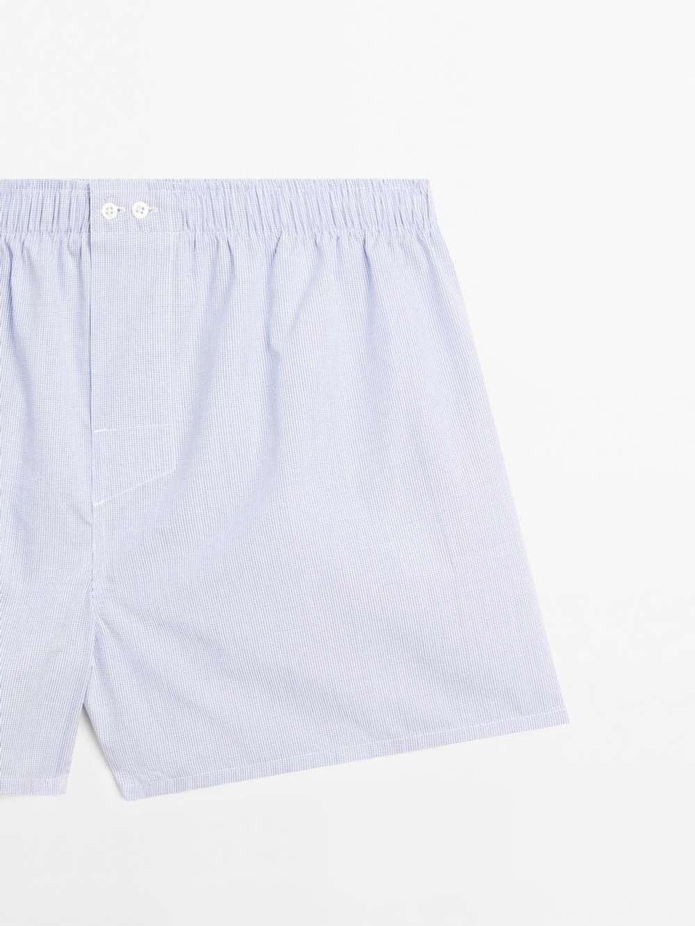 Massimo Dutti Трусы-боксеры в мелкую клетку, темно-синий