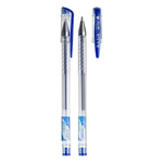 Набор синих гелевых ручек для письма 12 шт, MC-Basir, прозрачный корпус с ребристым держателем, серия "Classic", наконечник 0.5 мм, неавтоматическая многоразовая, игольчатый стержень для письма