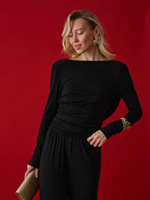 Лонгслив нарядный с открытой спинкой