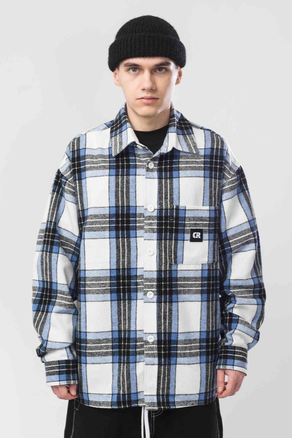 Рубашка Codered Harbor Wide Молочный/Голубой/Черный