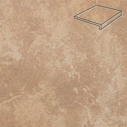 Stroeher - Keraplatte Roccia 835 sandos 294x175x52x10 артикул 4817 - Клинкерная ступень, прямой угол