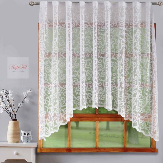 Тюль-Арка Вензель, гипюр жаккардовый (белый)