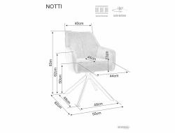Стул SIGNAL NOTTI Brego 22 светло-бежевый/черный, поворотный