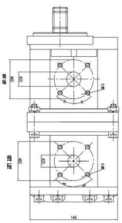 Насос шестеренный BHP3 3BOS33 33H7F1 F1-E (НШ 33/33 левый)