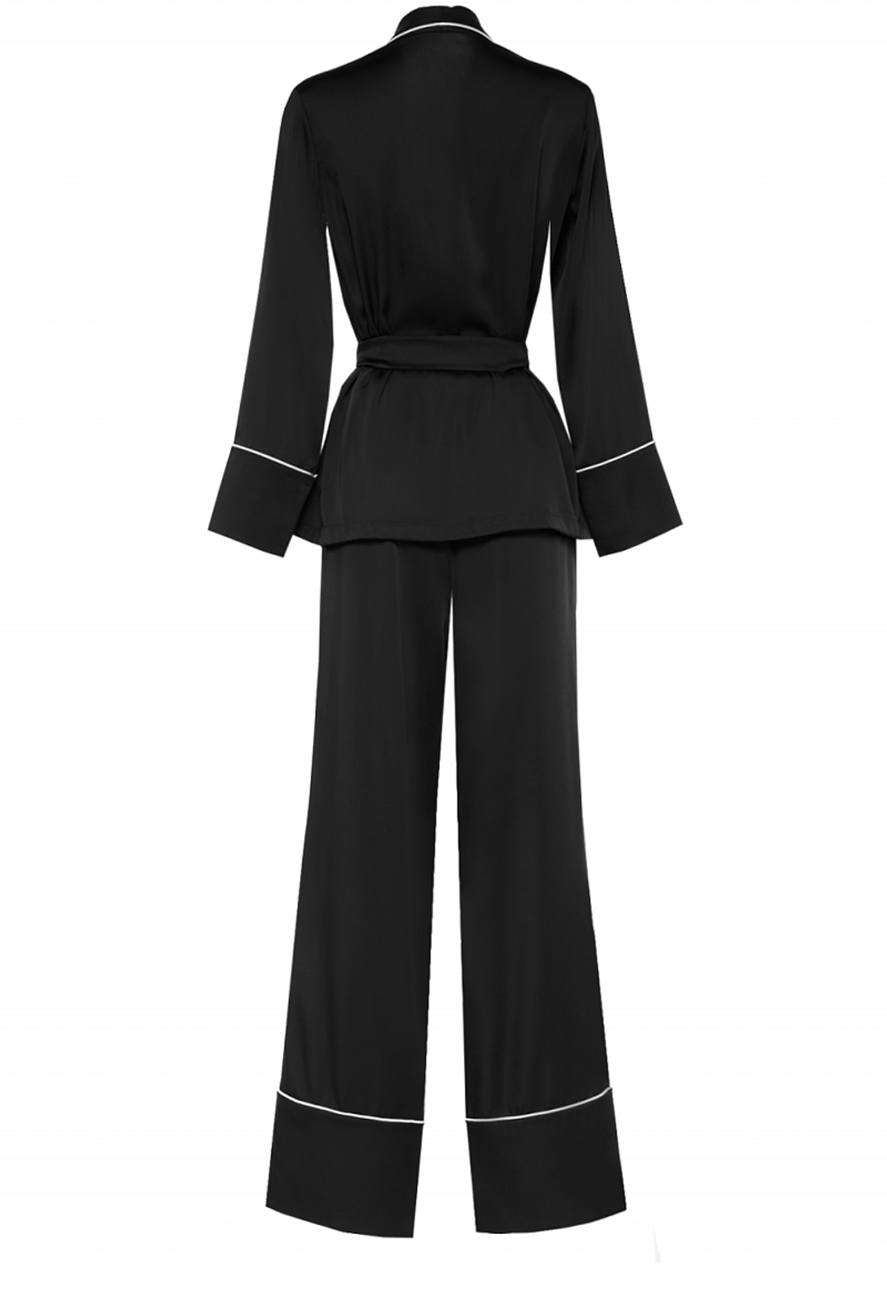 Брючный костюм из шелка чёрный 05-19 SS