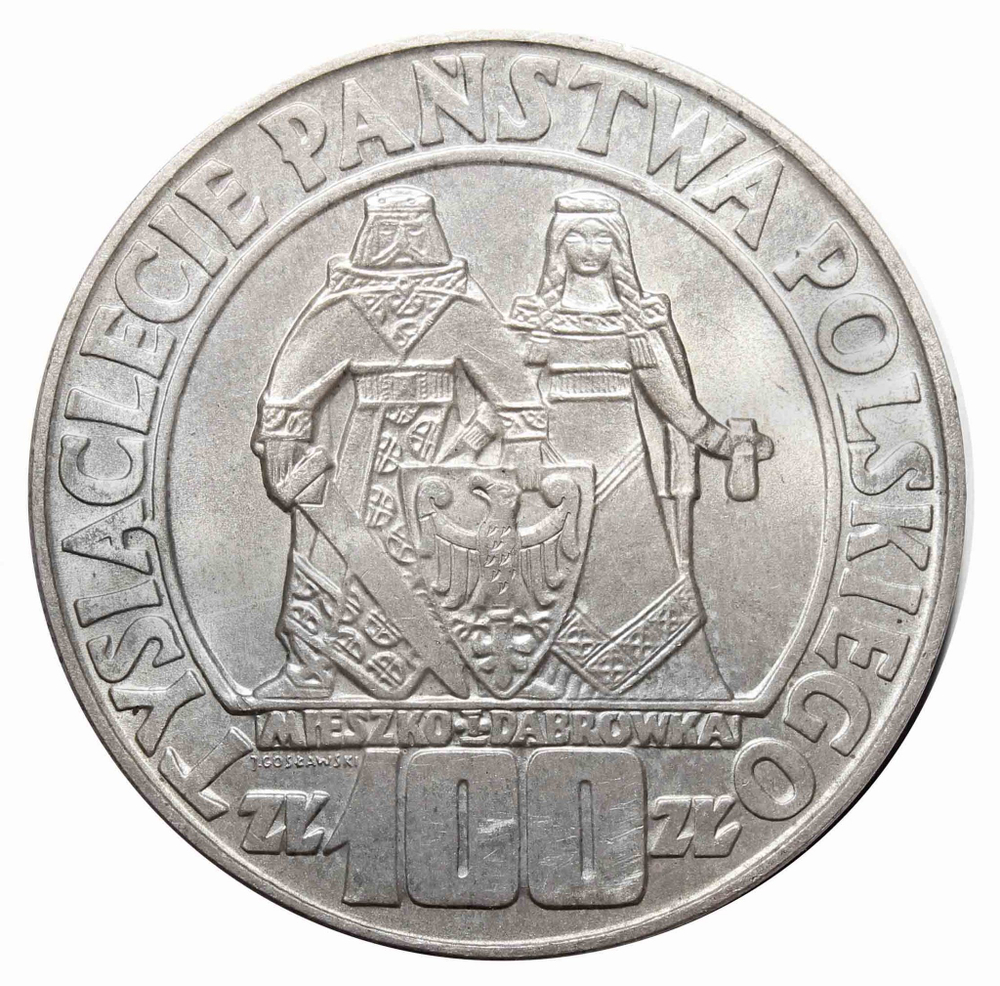 100 злотых 1966 год. 1000-летие Польши. Польша.