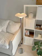 Floor design lamp Ph 2/1 by Louis Poulse (silver)