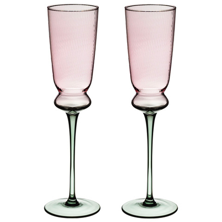 НАБОР БОКАЛОВ ДЛЯ ШАМПАНСКОГО "TWIST & SHINE" GREEN, 2 ШТ/210 МЛ