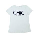 Футболка T-LOVE Белый/Принт: Chic, бусины Девочка