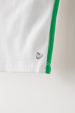 ZARA ТОП АСИММЕТРИЧНОГО КРОЯ С СЕРДЕЧКОМ, БЕЛЫЙ