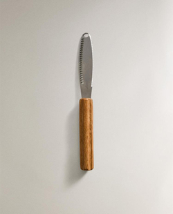 ZARA HOME НОЖ ДЛЯ МАСЛА С ДЕРЕВЯННОЙ РУЧКОЙ, КОРИЧНЕВЫЙ