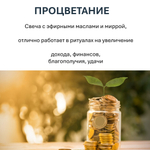 Свеча ритуальная зеленая, ПРОЦВЕТАНИЕ, из пчелиного воска с эфирными маслами, 16х6 см