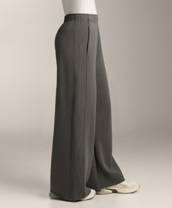 OYSHO Широкие прямые брюки с ребристой отделкой по бокам и ворсистым модалом, угольный