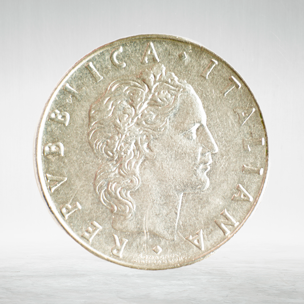 Italy 50 Lire 1979 R "Vulcan at Anvil – Large Type", XF
