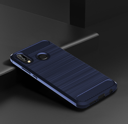 Защитный чехол синего цвета для Huawei P20 Lite, серии Carbon от Caseport