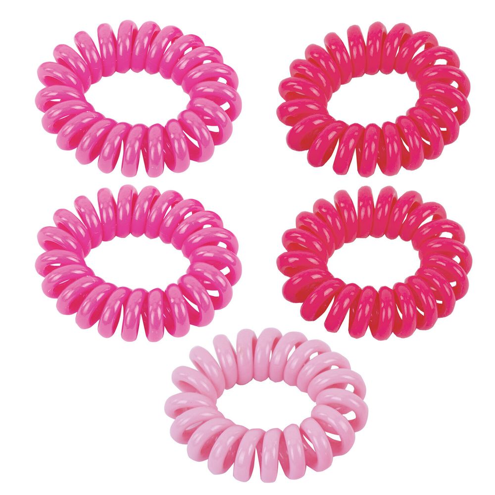 Резинки для волос НАБОР 5 шт., диаметр 4 см, пружинка, оттенки розового, MONTE VITA, 457060