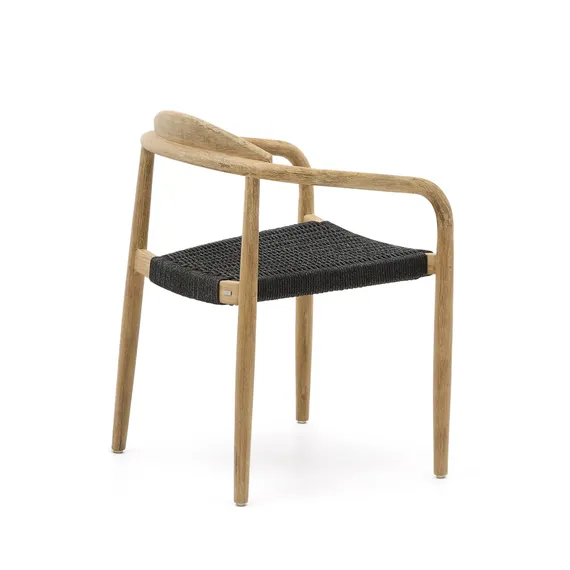 Стул Glynis массив эвкалипта с черным сиденьем