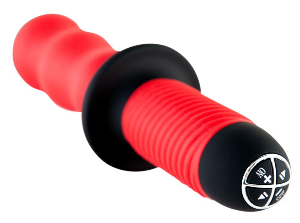Анальный вибратор Black & Red by TOYFA, 10 режимов вибрации, водонепроницаемый, силикон, красный, 28