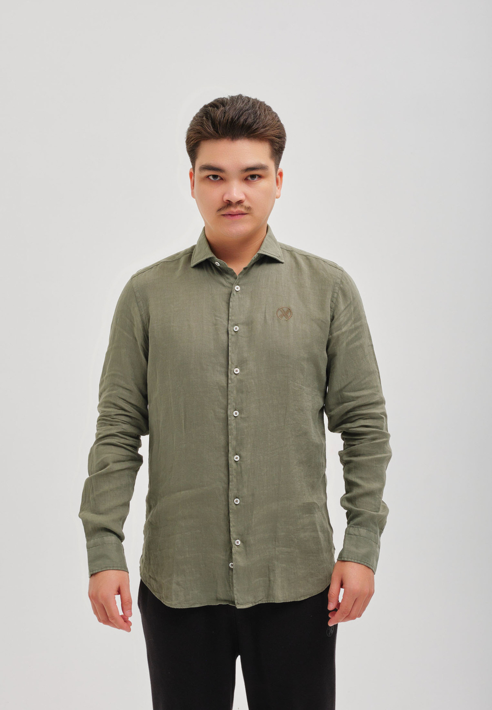 Рубашка мужская Лен KHAKI