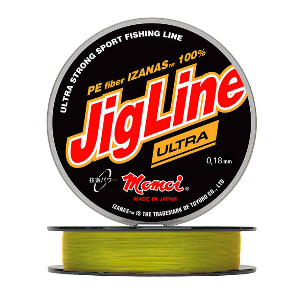 Шнур JigLine Ultra PE 0,18 мм., 14,0 кг, 100 м, флуоресцентный