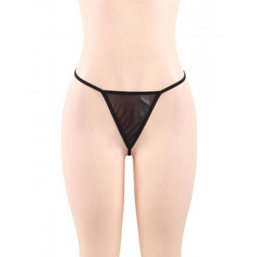 Обворожительный бэби-долл + стринги (черный; размер M-L)