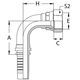 Фитинг DN 10 JIC (Г) 3/4 (90)