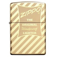 Зажигалка золотистая глянцевая Zippo Vintage Box Top с покрытием High Polish Brass