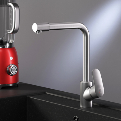 F8005711 Like, смеситель для кухни с каналом для питьевой воды, L-излив, сатин, шт.