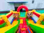 Надувной батут-горка «Зверята-непоседы», 6x4x4.5 м