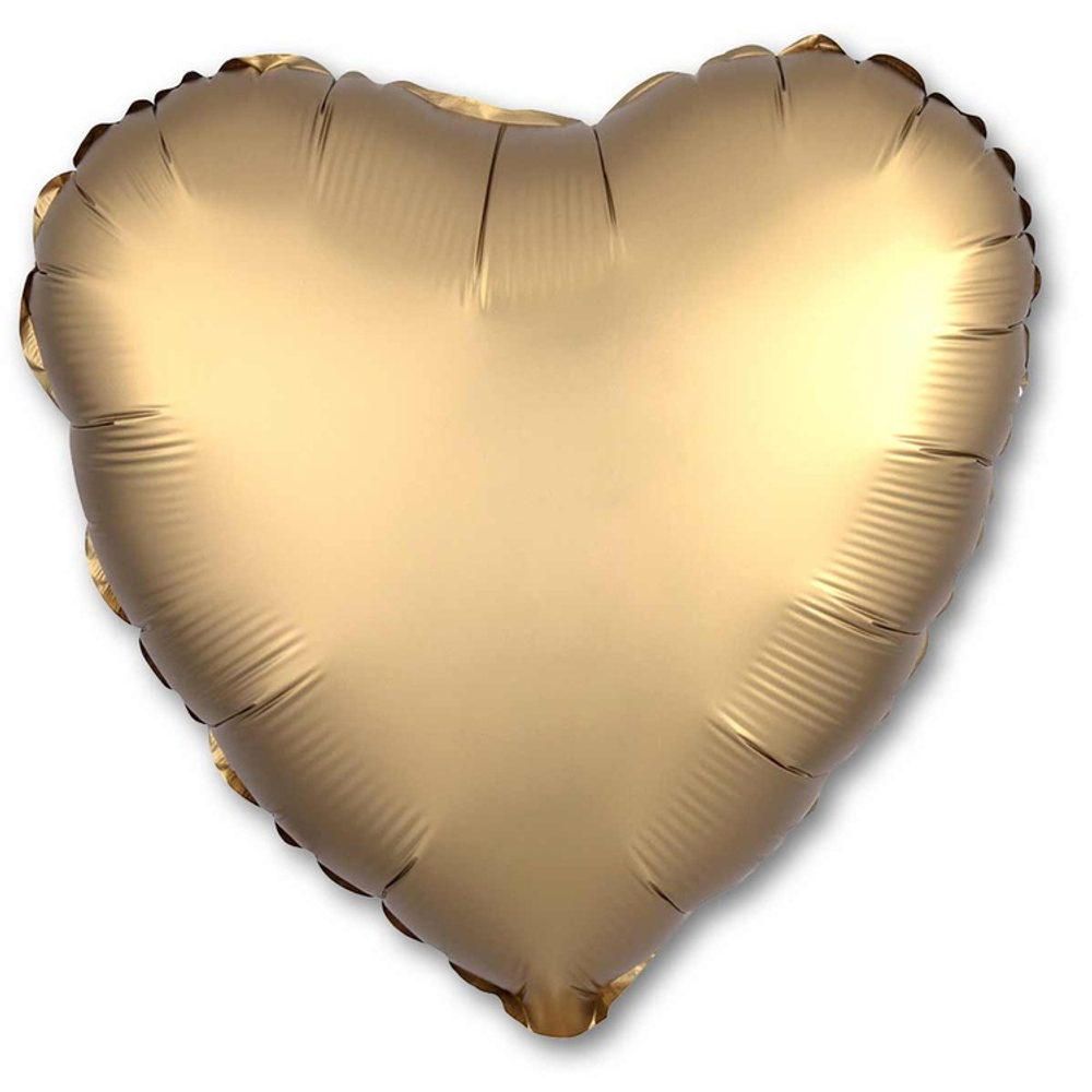 Шар фольгированный Сердце 45 см (Золотой)
