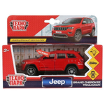 Модель ин. мет. 12см, "Jeep grand cherokee" свет-звук, красный в коробка (Технопарк)