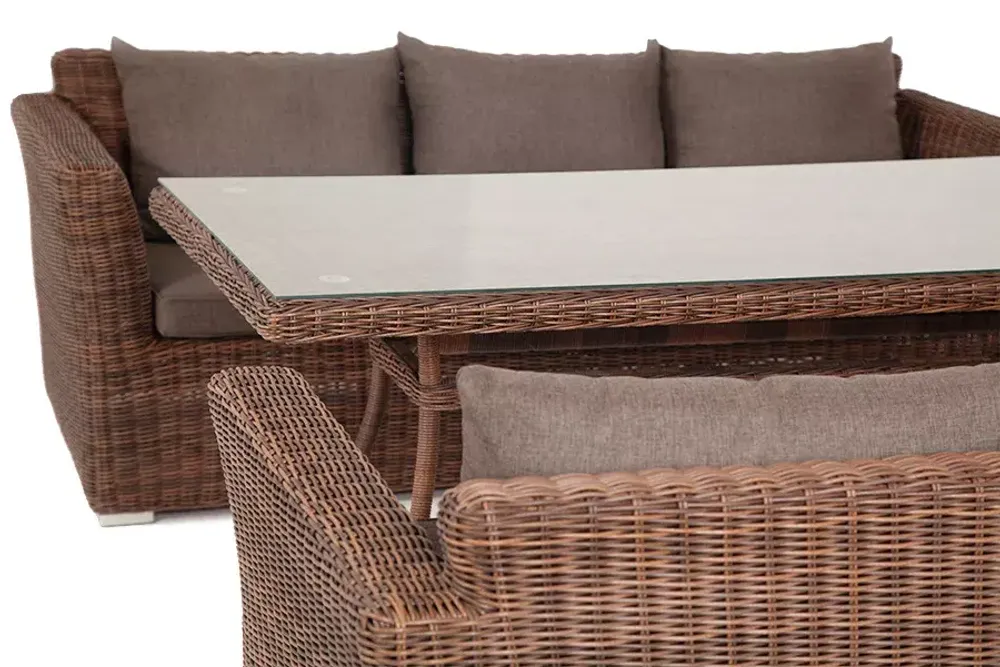 "Мокко Дабл" обеденная группа из искусственного ротанга, цвет коричневый