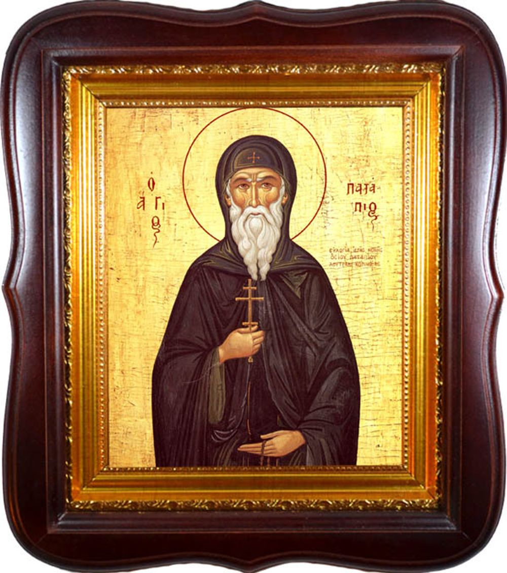 Патапий Фивский Преподобный. Икона на холсте в киоте 24 х 27 см.