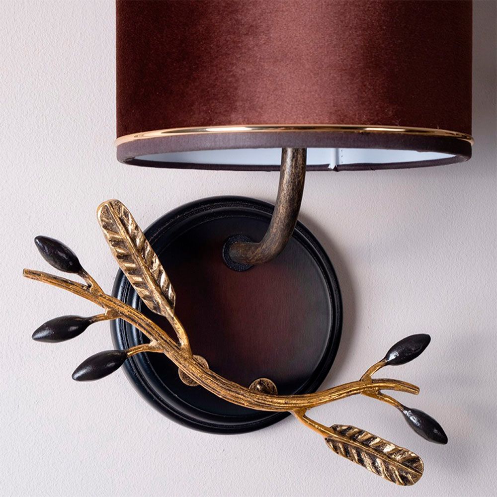 Бра настенный светильник Oliva Branch (Олива Бранч) Каштан левое