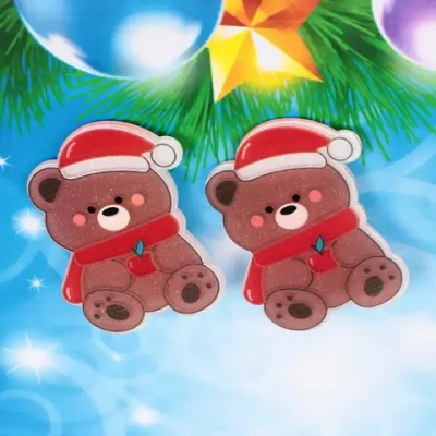 Зажимы для волос детские 2шт «БИСКВИТ», Мишка, 5см