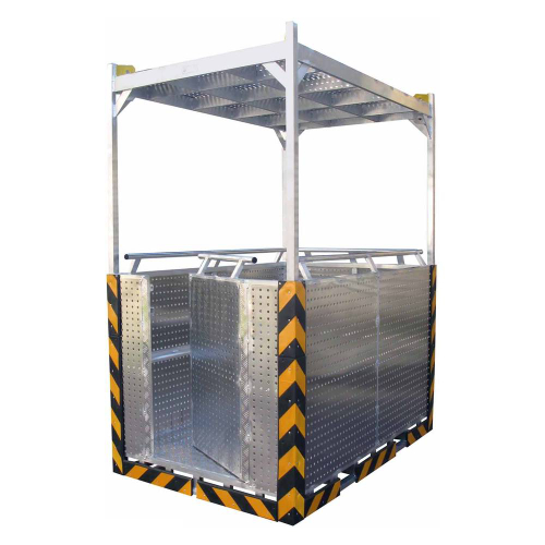 Люлька подвесная алюминиевая MEGAL ЛПА - 4/1 с защитным демпфером сигнального цвета