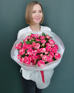 Роза кустовая малиновая Фаерфокс,11 веток(00207)