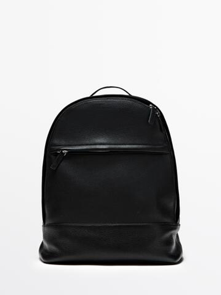 Massimo Dutti Рюкзак из кожи наппа, черный