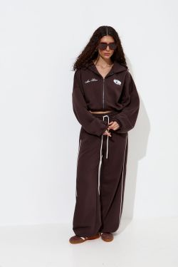 Худи укороченное "Âme Sirène" цвета шоколад