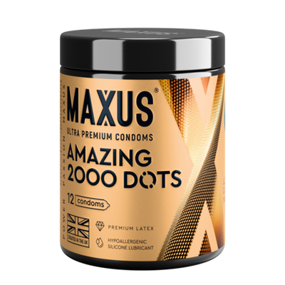 Презервативы MAXUS 2000 Amazing Dots №12 с железным кейсом, точечные, 12 шт