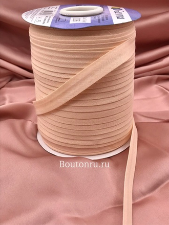 Косая бейка хлопок № 006 бежевая (кремовая) GAMMA GK-15C 14-15 мм