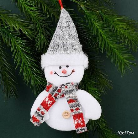 Елочное украшение Снеговик 10*17 см / B108 /уп 400/