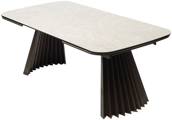 Стол ASTRID 200 TL-102 Бежевый мрамор, испанская керамика / Шоколадное золото каркас