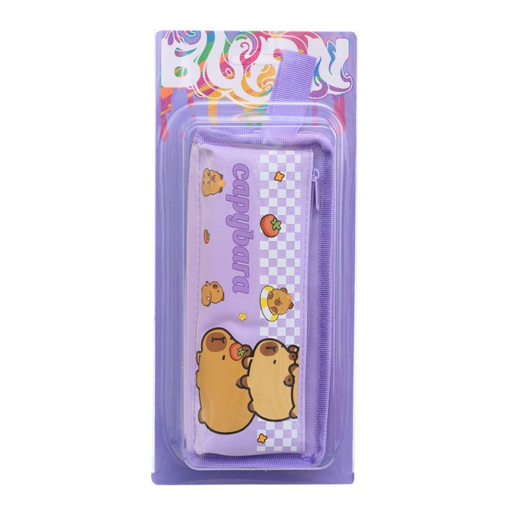 Пенал-косметичка Basir без наполнения, 21*8*5.5 см, серия "Капибара", с боковым карманом, ассорти