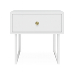 Тумба прикроватная на ножках ROYAL 5301 эко (Белый-Белый-р.золото)