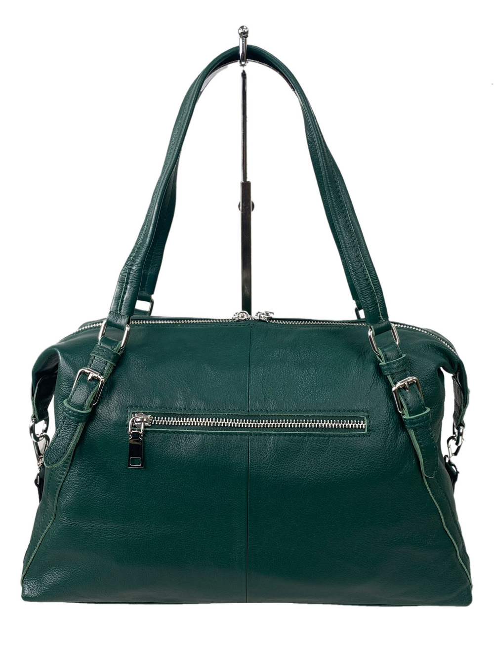 Женская сумка из натуральной кожи, цвет изумрудно-зеленый