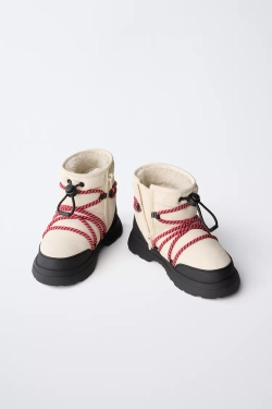 ZARA НЕПРОМОКАЕМЫЕ БОТИНКИ, БЕЛЫЙ